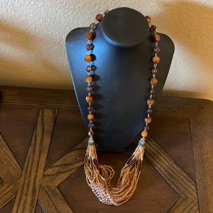 Brown beaded necklace